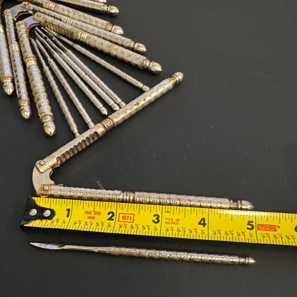 Vintage Brass Nutcracker & Pick Set 14 Pieces, Seafood & Nut Tools, Set for 7 - Picture 4 of 5